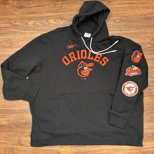 Nike Baltimore Orioles Hoodie Black Orange Logo Size XXL MLB
